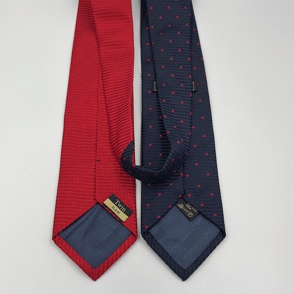 Ermenegildo Zegna Necktie Irregular Men's Twin Tie 100% Silk Made In Italy EUC - Picture 9 of 10
